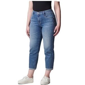 NWT Simply Vera Wang Distressed Crop Jeans Mid Rise Boyfriend Capris 18